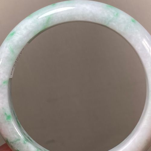 BG5-9 美品 花緑 55.9MM 真ん丸 ミャンマー産 天然本翡翠 バングル  