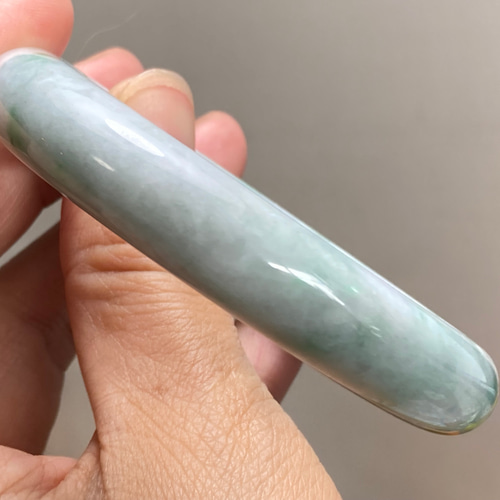 BG5-9 美品 花緑 55.9MM 真ん丸 ミャンマー産 天然本翡翠 バングル  