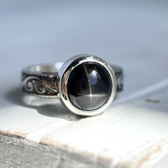 ブラックスターダイオプサイトリング silver950〈送料無料〉SR