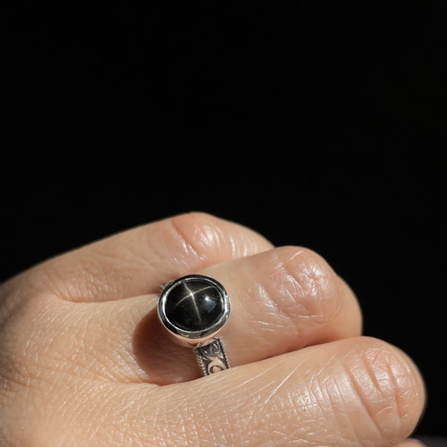 ブラックスターダイオプサイトリング silver950〈送料無料〉SR-143