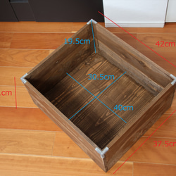 ざっくり入れる木製収納　お片付け　おもちゃ箱　ストックボックス 4枚目の画像