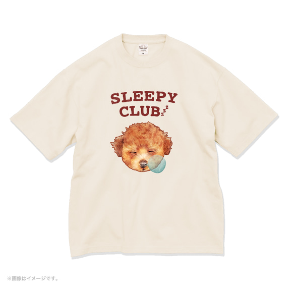 厚みのあるBIGシルエットTシャツ「SLEEPY CLUB_プードル」/送料無料 6枚目の画像