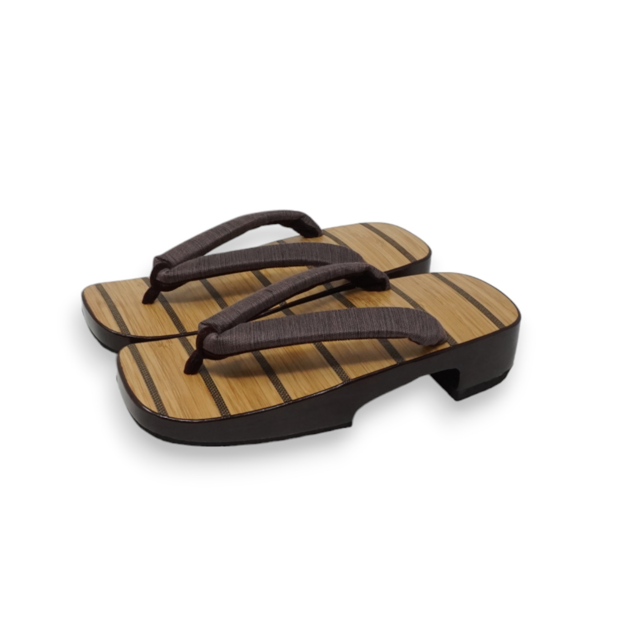 男性下駄 竹経 シコロ貼 右近下駄 紬鼻緒  L寸