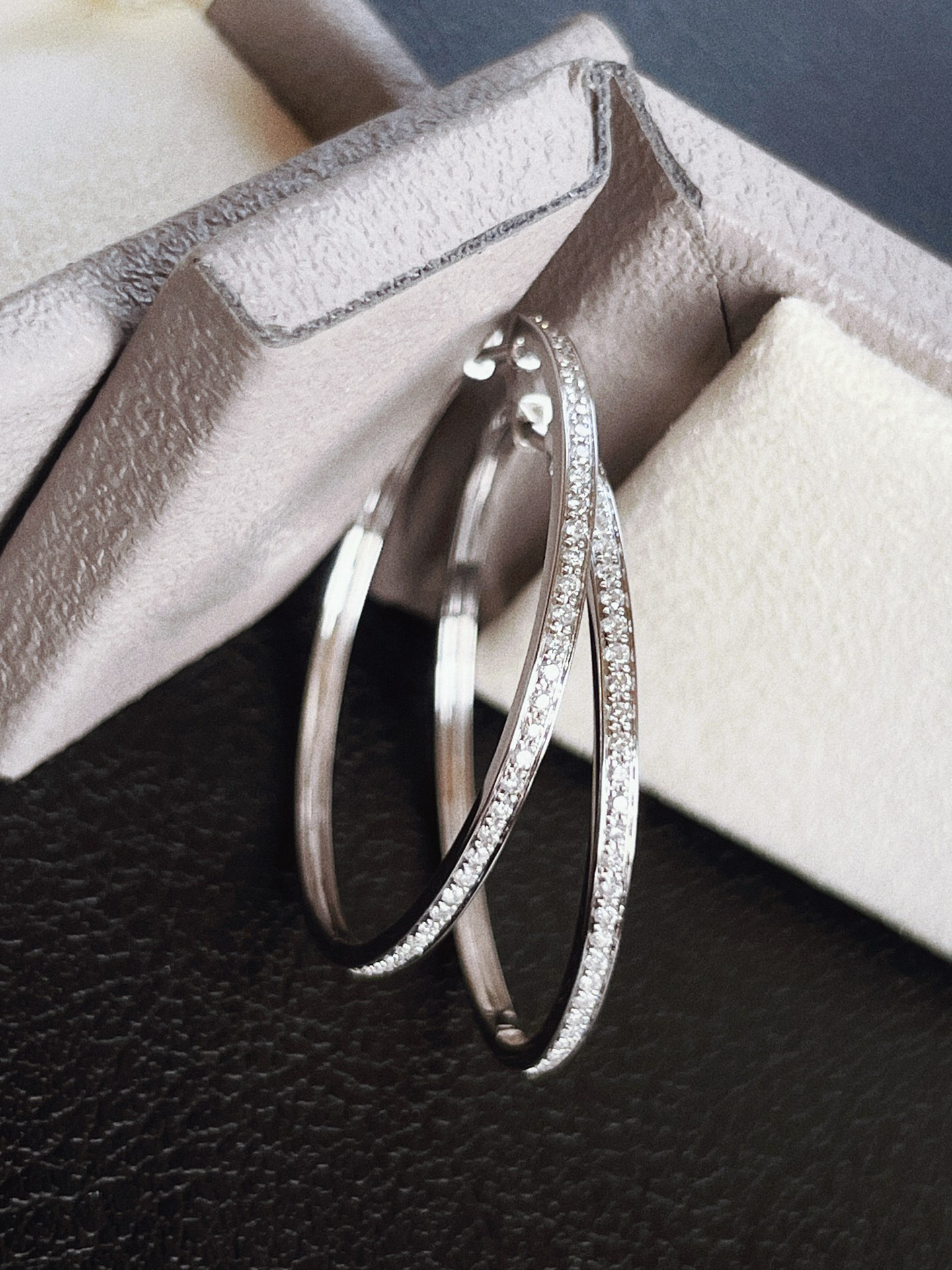 天然ダイヤモンドフープピアスk18 ピアス（フープ） パール大好き(購入  