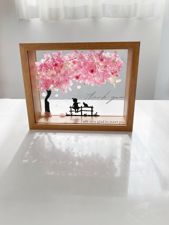 フレームボックス　桜　母の日ギフト　ペット　お祝い　プリザーブドフラワー　虹の橋 8枚目の画像