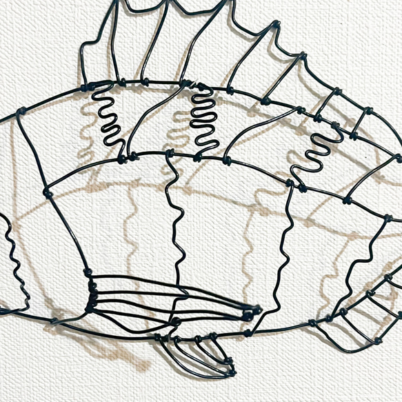 ワイヤーアート チヌ 黒鯛 釣り アート インテリア 壁掛け チニングwirecraft  海 水族館 【受注販売】 4枚目の画像