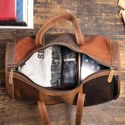 本革 ボストンバッグ トラベルバッグ メンズ レザー 手荷物バッグ 旅行かばん 牛革 荷物袋 ショルダーバッグ 6枚目の画像