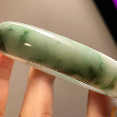 本翡翠バングル 完美品 超高氷 ヒスイ 天然 コレクション品