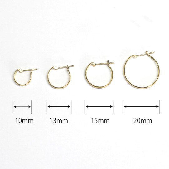 18金【2×10mm 甲丸フープピアス 】イエローゴールド 日本製 K18刻印入 ペア