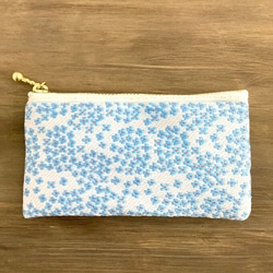 畳縁　零錢包　繡球花　日式　藍色的 第8張的照片