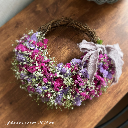 mizuho.flower＊ かすみ草とスターチスのリース