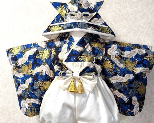 ⭐︎お客⭐︎ふんわりガーゼのベビー袴［まる柄×ネイビー］ちょこんと布かぶと 楽天市場】兜 ベビー 男の子 初節句 子供の日 かぶれる 【意匠