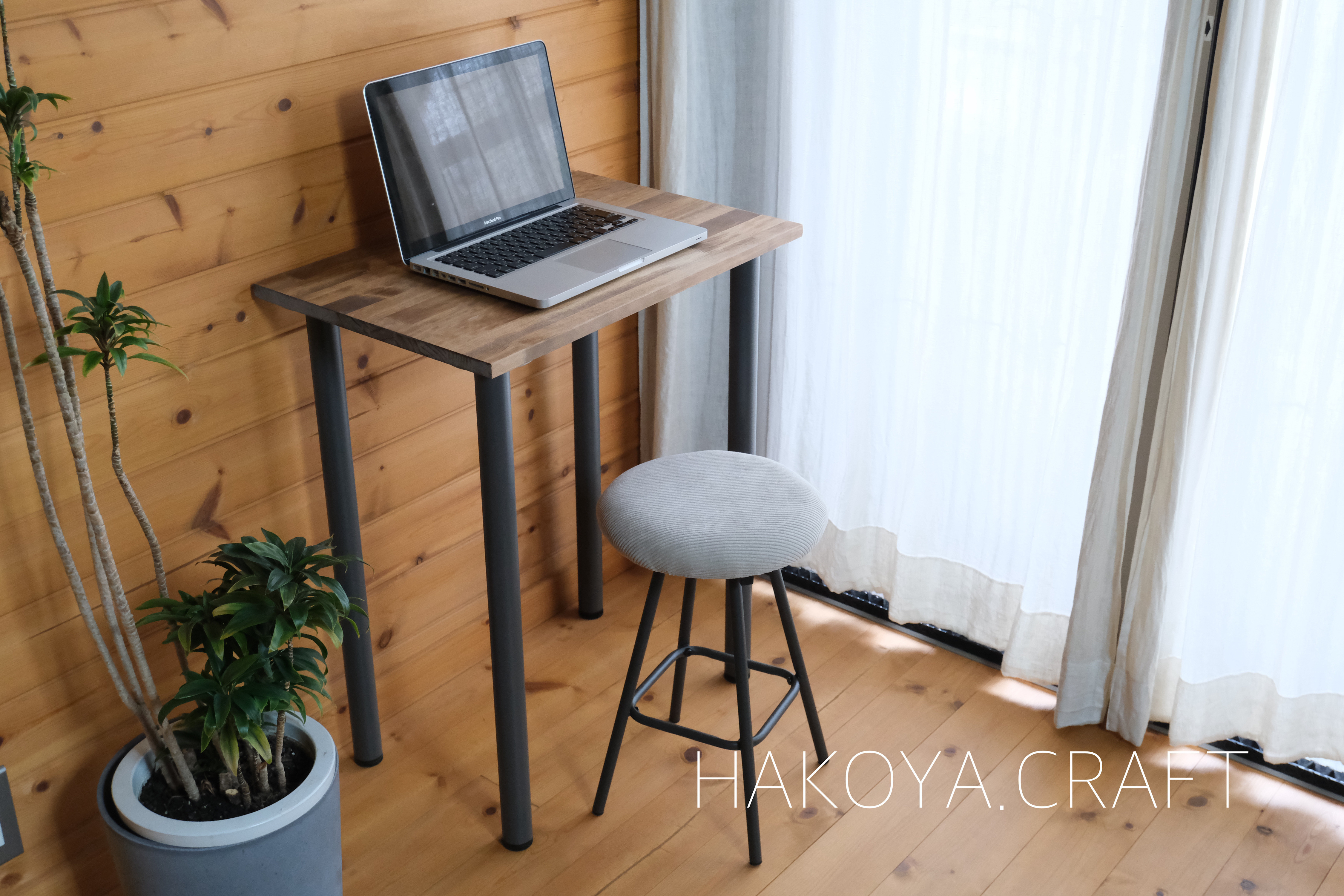 93.デスク&スツールセット　机/ドレッサー/椅子/イス/簡単組み立て/コンパクト/テーブル