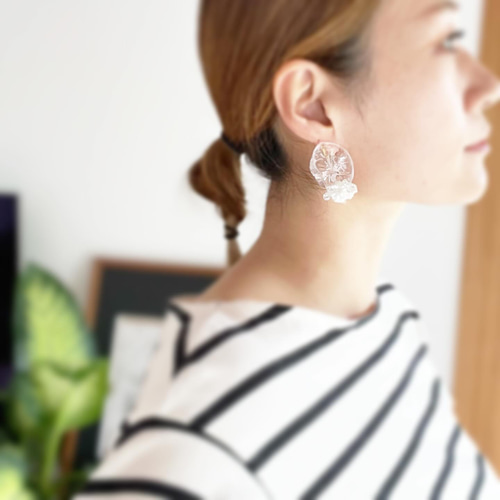 【LES CLEIAS】シルヴィ レジン イヤリング レシピNo.KR0501 桜のレジンイヤリング – 貴和製作所オンライン