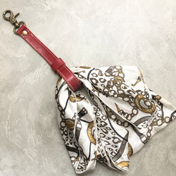 スカーフ、手袋（グローブ）ホルダー/本革、国産オイルヌメ革（赤）ベルトループ(061) 2枚目の画像