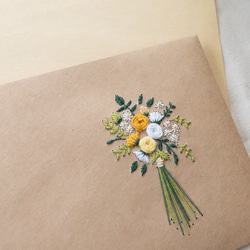 花束のレターセット／刺繍 3枚目の画像