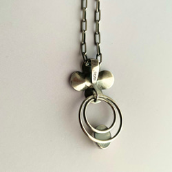 silver jewelry -シルバーネックレス-クローバーとトルマリン（黄緑） 6枚目の画像