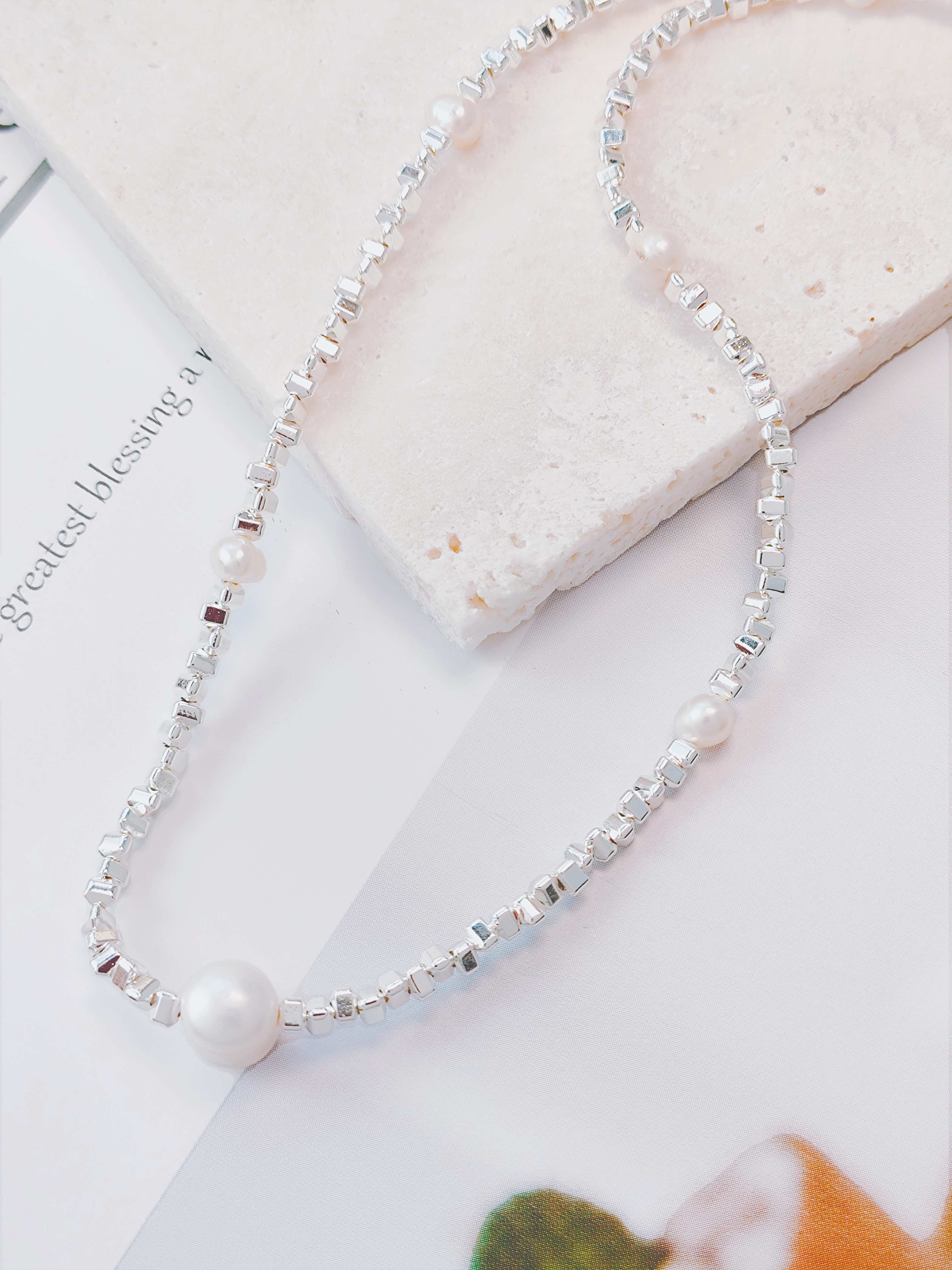 カスタム お好きなネーム ネックレス パール チェーン