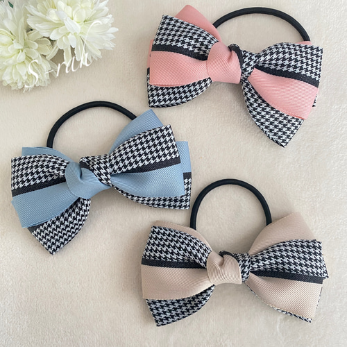 千鳥格子のバイカラー♡重ねリボン ヘアゴム S-rah 通販 17580989  