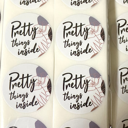 258【送料無料】pretty things insideシール144個グレー 2枚目の画像