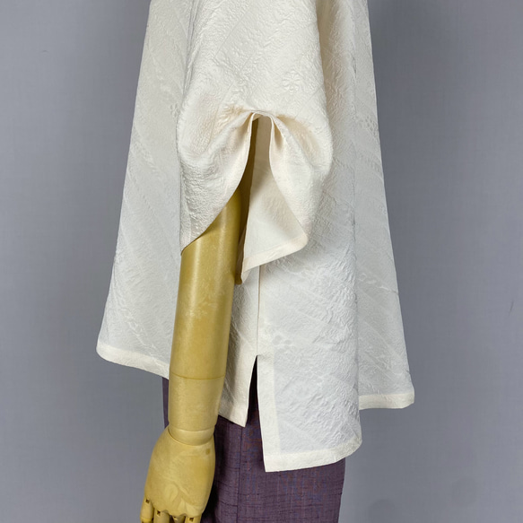 着物リメイク　寿光織　ブラウス 3枚目の画像