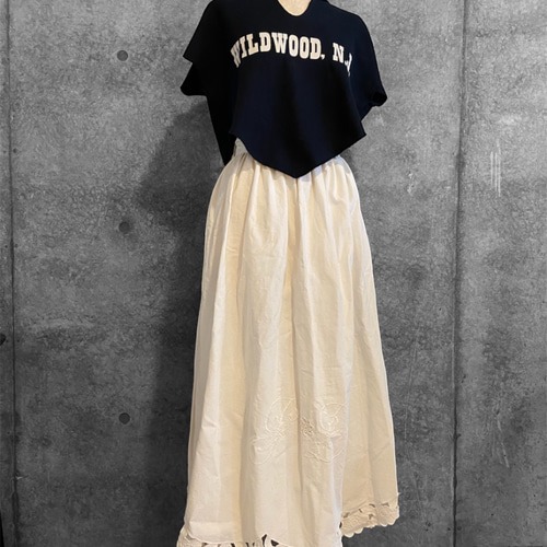 フランスアンティークリネン スカート エプロン ロングスカート