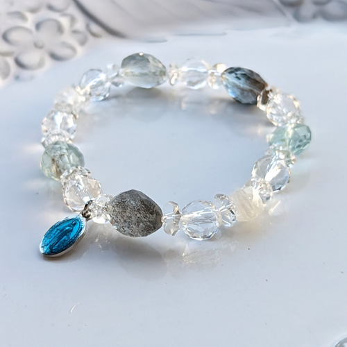 ✨イルメナイトインアクアマリン&ホワイトラブラドライト&クリア