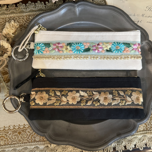 信頼も高い インド刺繍リボン❤️メガネケース/サングラスケース/ペンケース 机上用品・文具収納