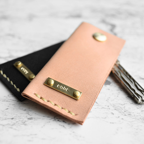 刻印無料】シングルキーケース 栃木レザー×真鍮 ナチュラル 1本用