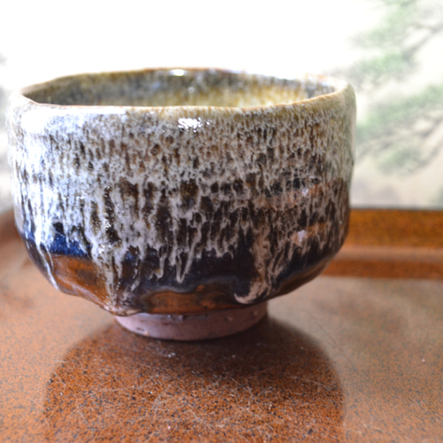 お値打ち品！】孔雀釉一服碗(ドレープ)＊抹茶茶碗 ☆萩焼き 陶器 茶碗