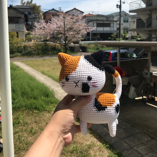 猫ちゃんあみぐるみ編みおもちゃ出産お祝い子供誕生日ぬいぐるみ