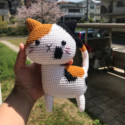 猫ちゃんあみぐるみ編みおもちゃ出産お祝い子供誕生日ぬいぐるみ