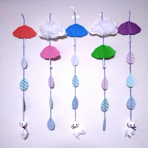 ☆再販☆傘（ドット・スター）梅雨・吊るし飾り・6月・壁面飾り・保育