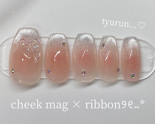 ネイル ネイルチップオーダー ちゅるん 韓国 海外 ワンホン フレンチ 透け感 ワンホンネイル ちゅるん 韓国ネイル ネイルチップ 透け感 量産型