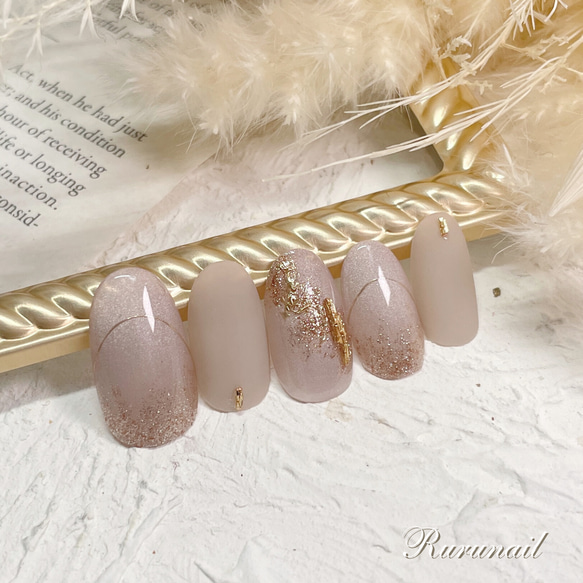 ネイルチップ/マグネット/ミラーフレンチ/シンプル/039 ネイルチップ  