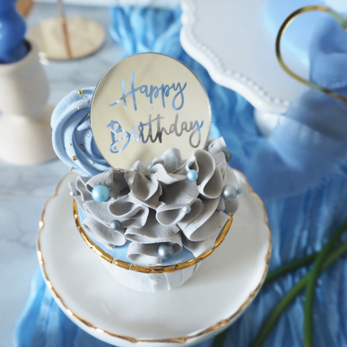 SALE】クレイケーキ&カップケーキセットマーブルブルー（Marble blue