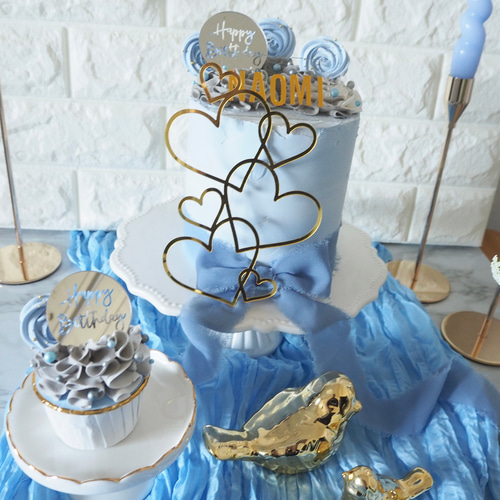 SALE】クレイケーキ&カップケーキセットマーブルブルー（Marble blue