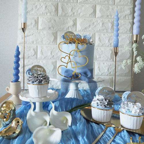 SALE】クレイケーキ&カップケーキセットマーブルブルー（Marble blue