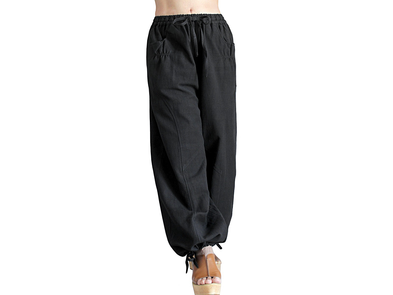 ジョムトン手織り綿のイージーパンツ（PFS-069-01）