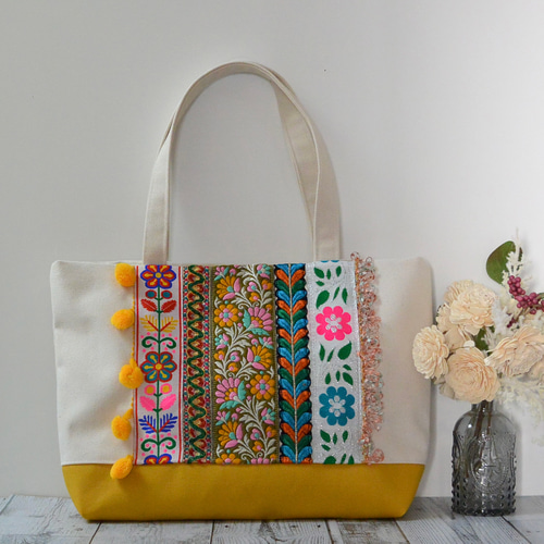 ぴょな☆mama/40%OFF★チロリアンテープのレッスンバッグ巾着袋ほか オーダーページ】レッスンバッグ 選べる生地 × チロリアンテープ