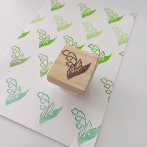 消しゴムはんこNo.201  ちびうさとすずらんランプ 消しゴムはんこNo.201 ちびうさとすずらんランプ