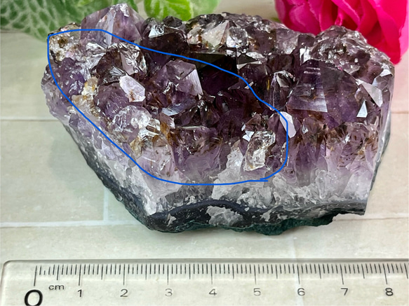 カコクセナイト内包✨  アメジスト　紫水晶　クラスター　原石　ラフストーン 10枚目の画像