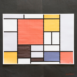 紙質書籍封面蒙德里安圖案（彩色）A3尺寸（5件套） 第9張的照片