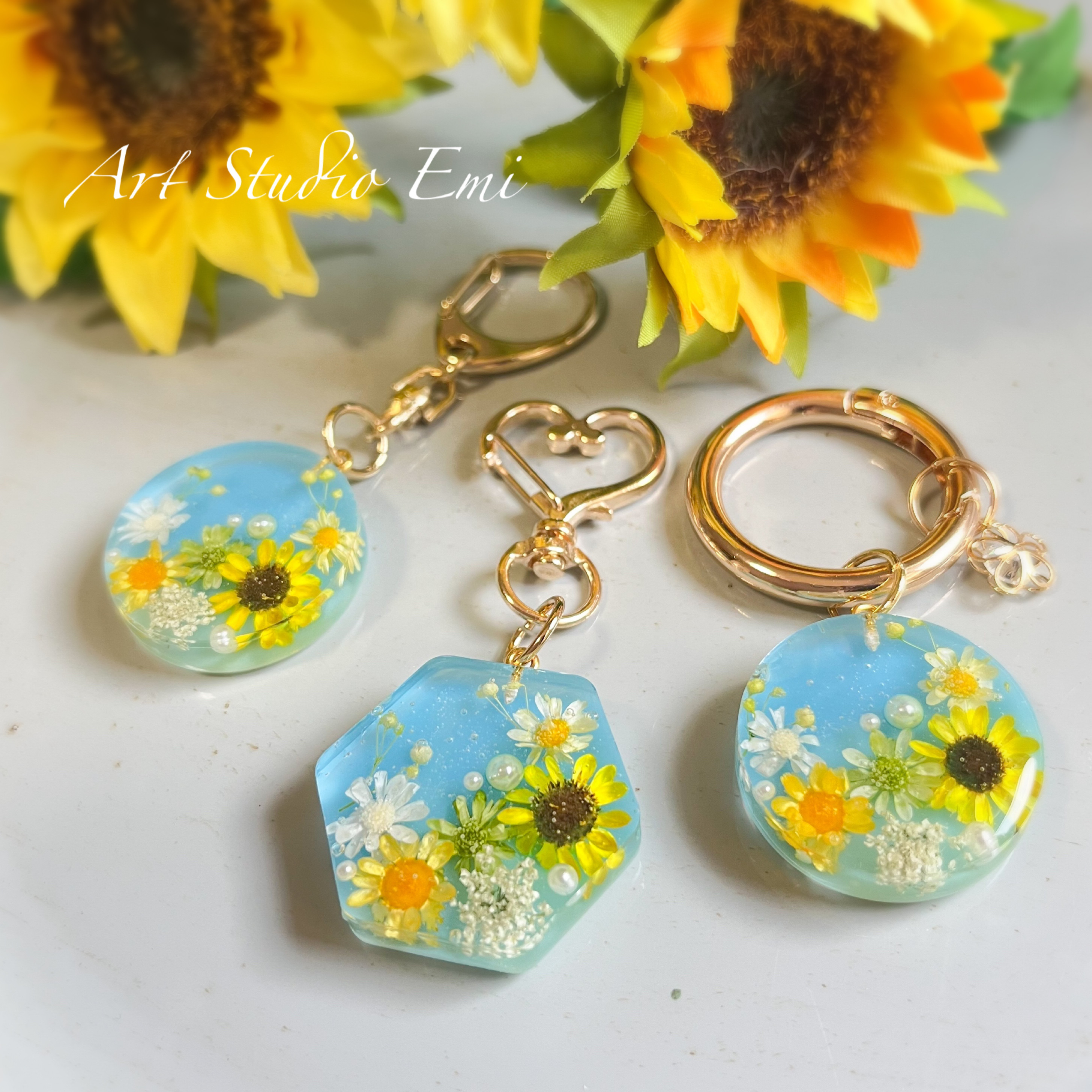 【未開封・送料無料】2003年 ひまわり せみの声 夕立 あぁ夏休み キーホルダ 受注製作】ひまわりのキーホルダー ＊プチギフト＊推し活