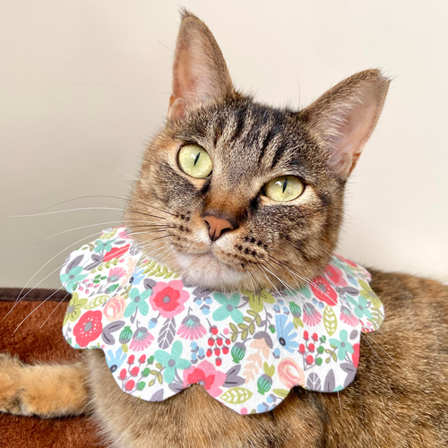 1枚で2度かわいい♡リバーシブルスタイ】neco neco スタイ 春のお花柄