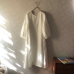 国産ダブルガーゼ　ふんわりギャザー袖ワンピース　 4枚目の画像