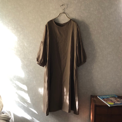 国産ダブルガーゼ　ふんわりギャザー袖ワンピース　 5枚目の画像