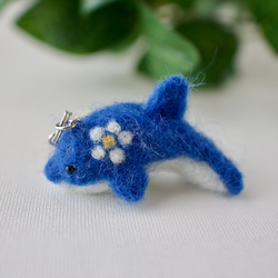 羊毛フェルト イルカのストラップ かわいい 携帯ストラップ だんけ