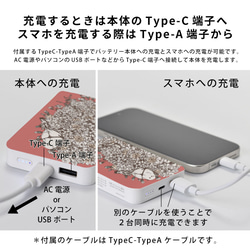 モバイルバッテリー かわいい 充電器 iPhone Android 鳥 花柄 父の日＊名入れ可 高速充電 4枚目の画像