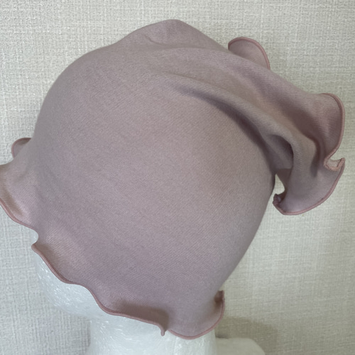 特別色厚手ガーゼ綿100%手染めピンクグレージュ手作りネックウォーマー 